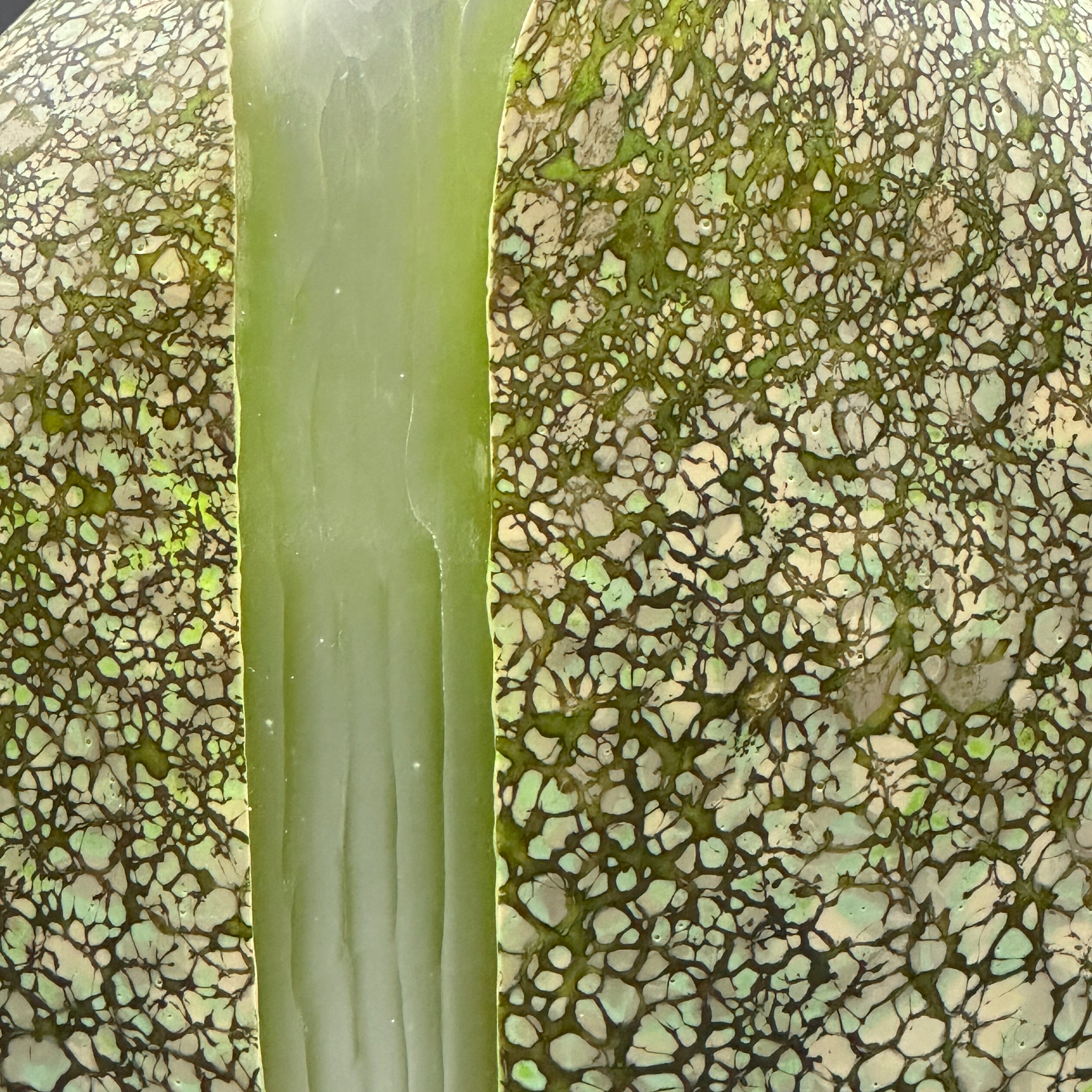 Cascade Vase • Moss green with clear