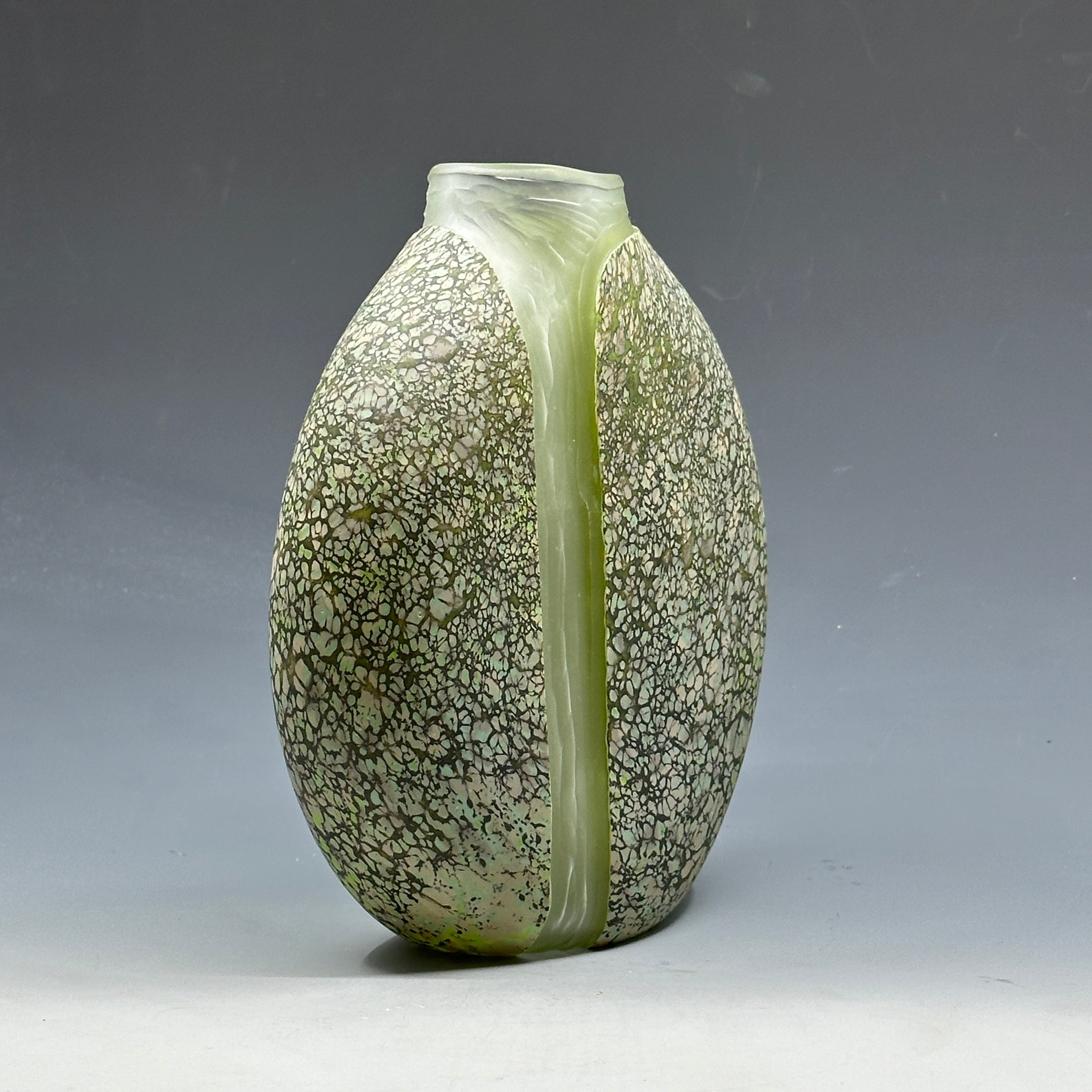 Cascade Vase • Moss green with clear