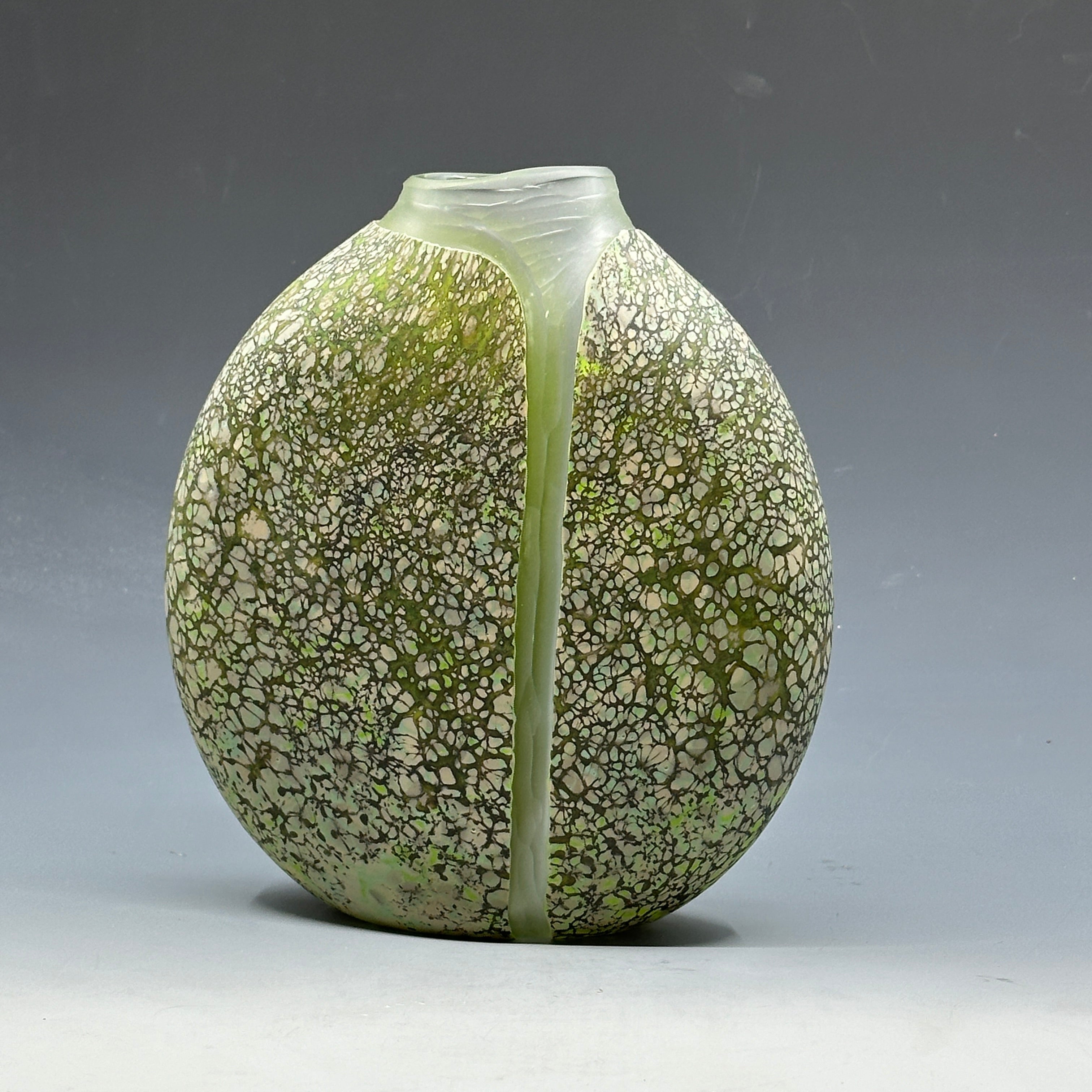 Cascade Vase • Moss green with clear