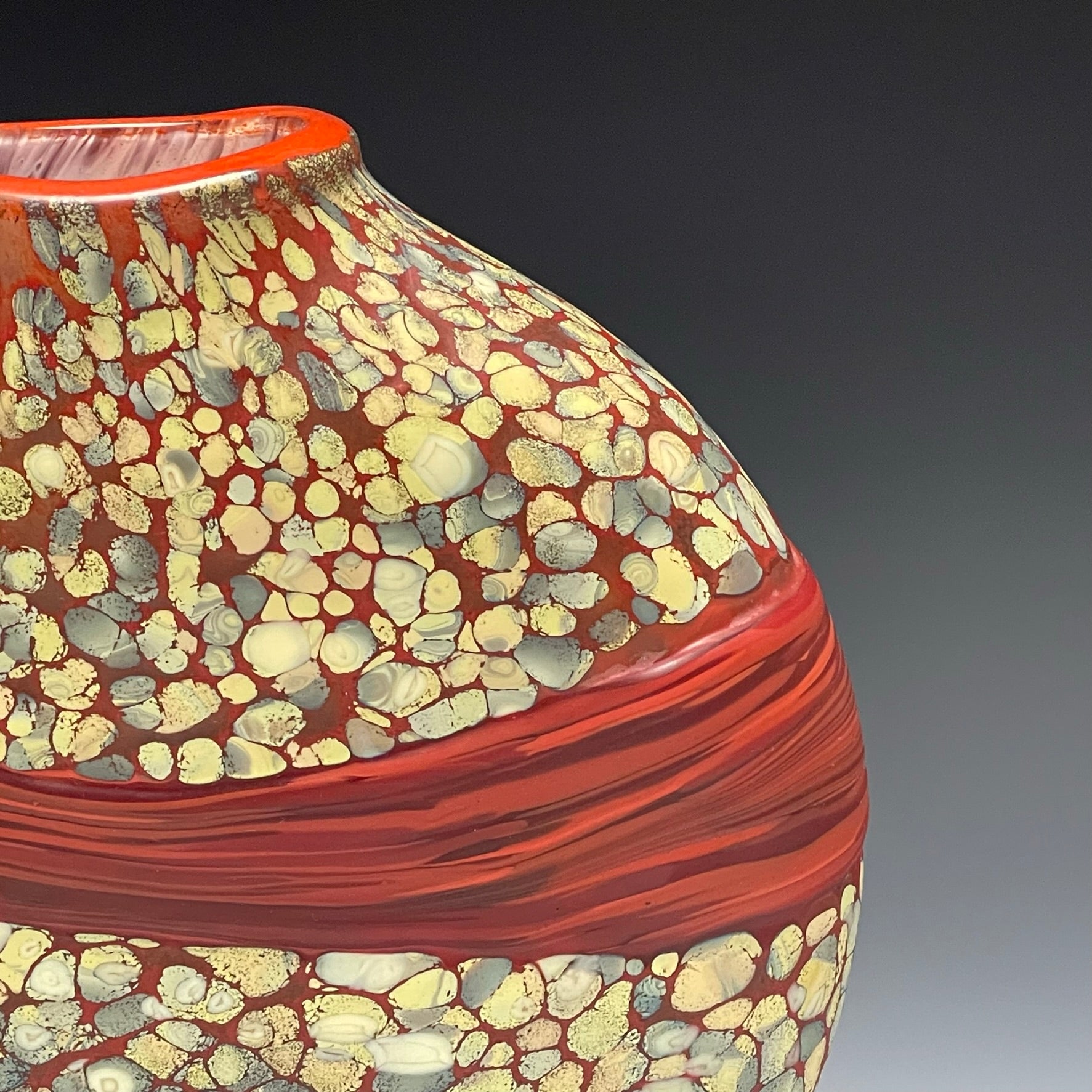 Strata Vase • Sandy with Red stripe