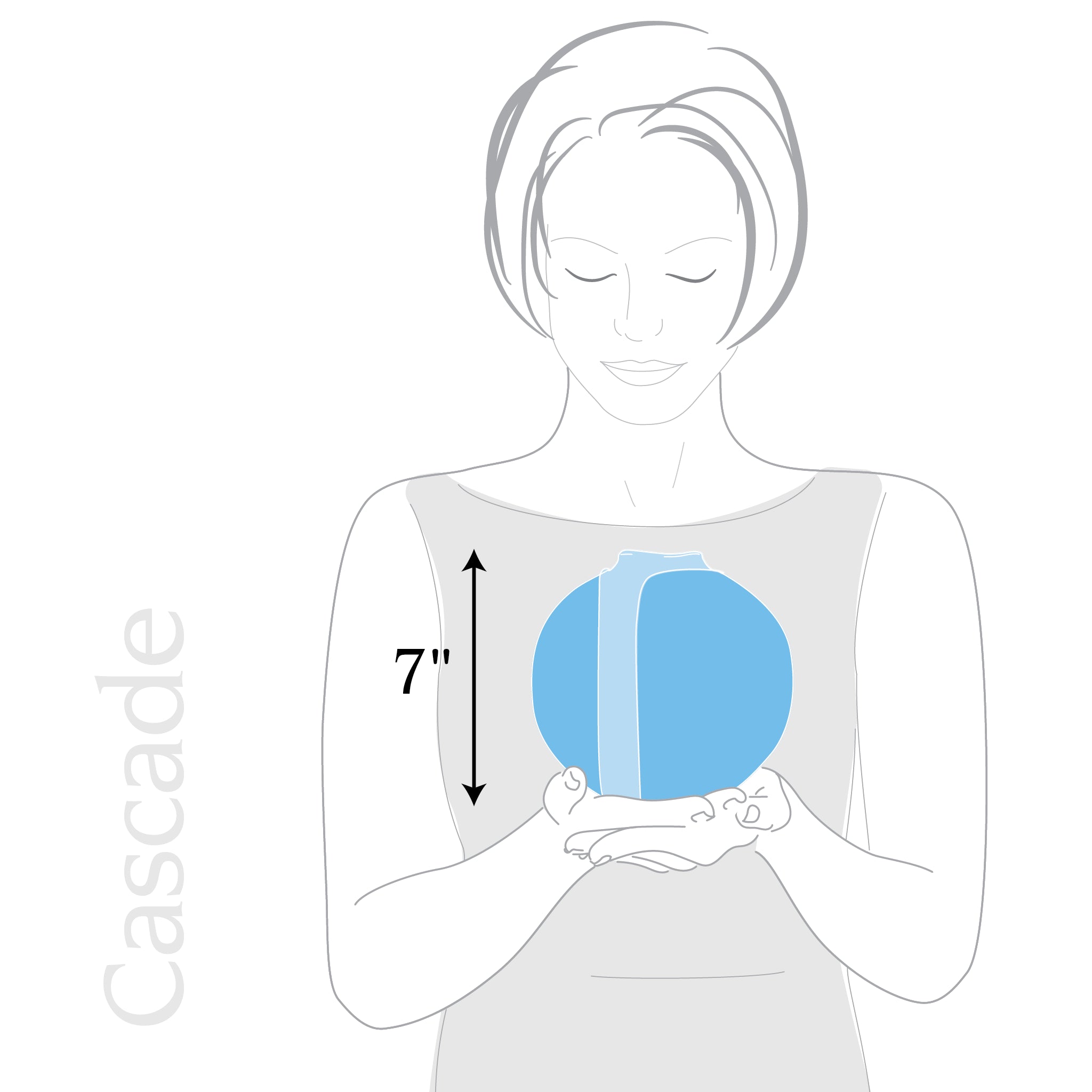 illustration of scale of cascade vase