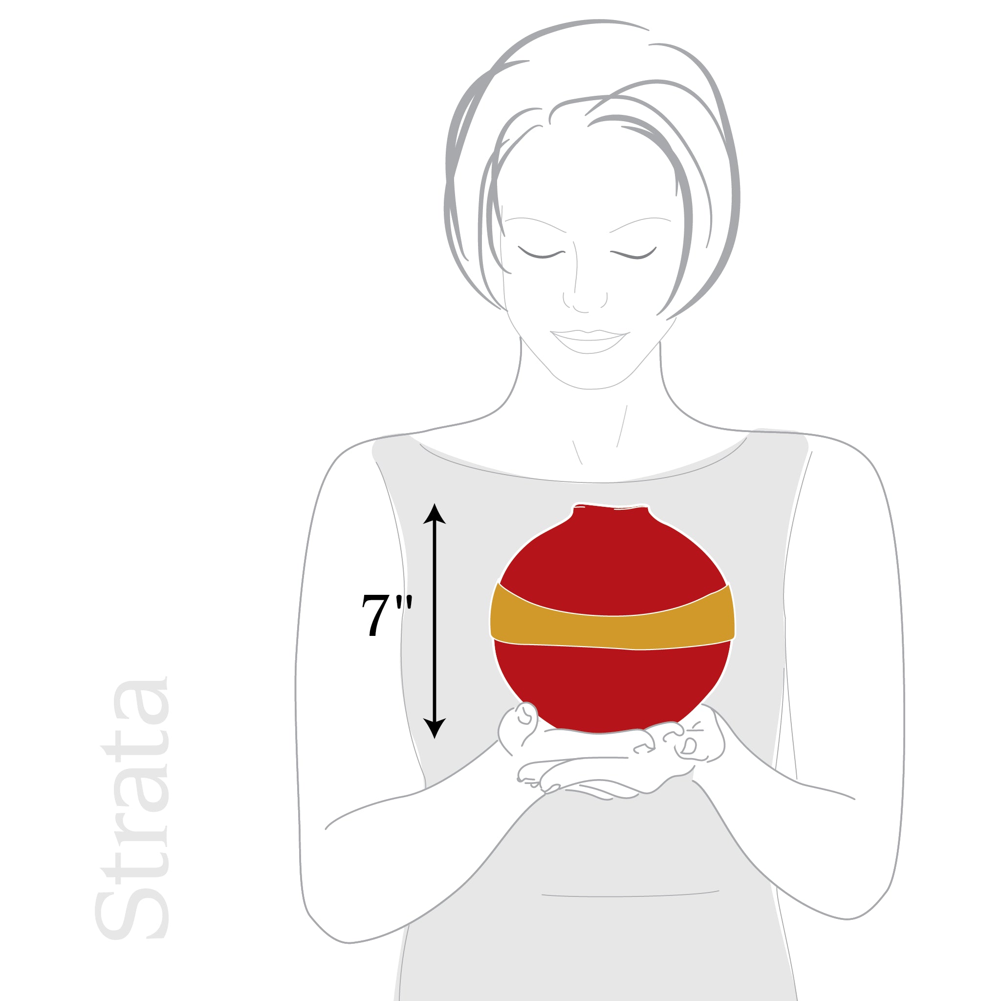 Illustration of scale for strata vase