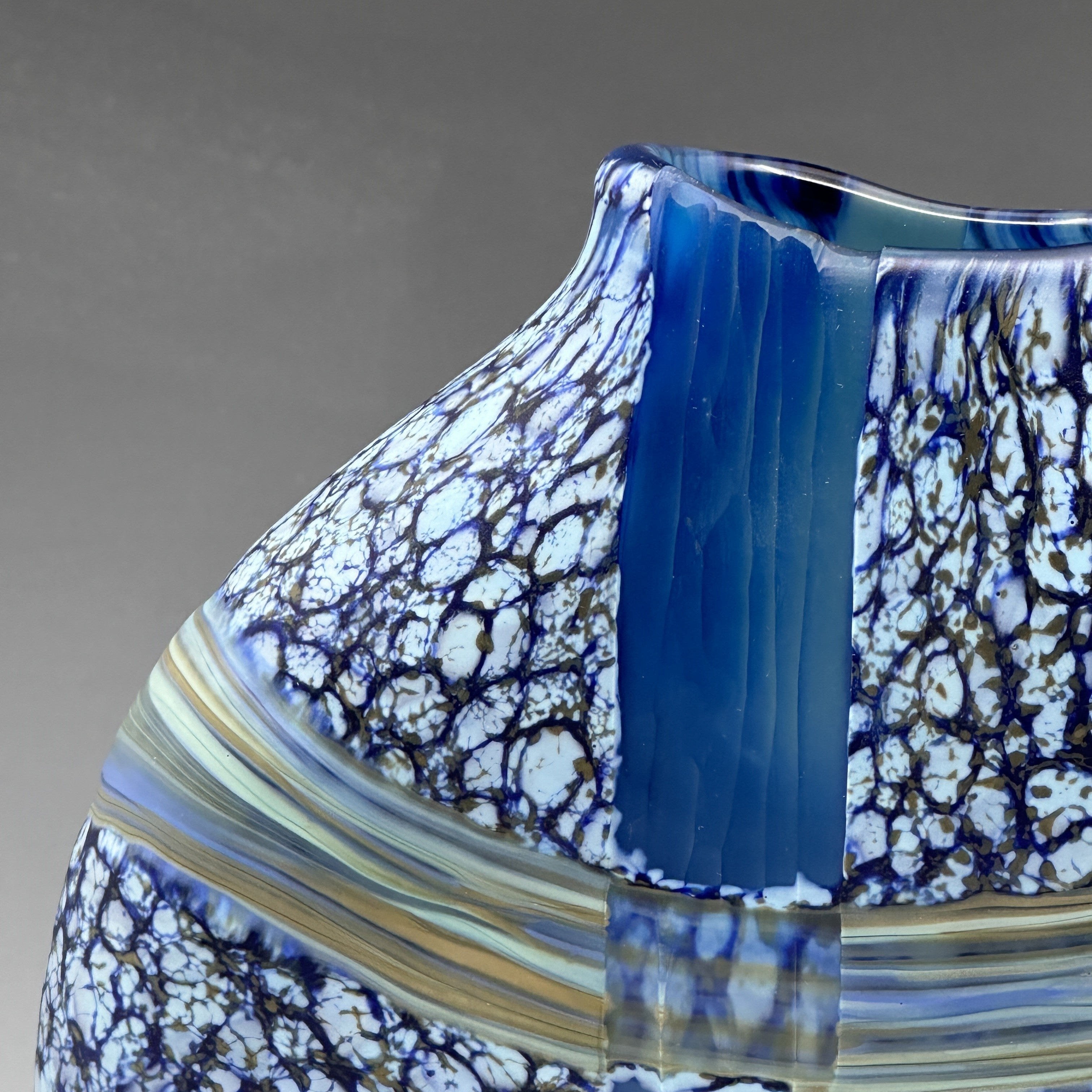 detail of blue convergence vase