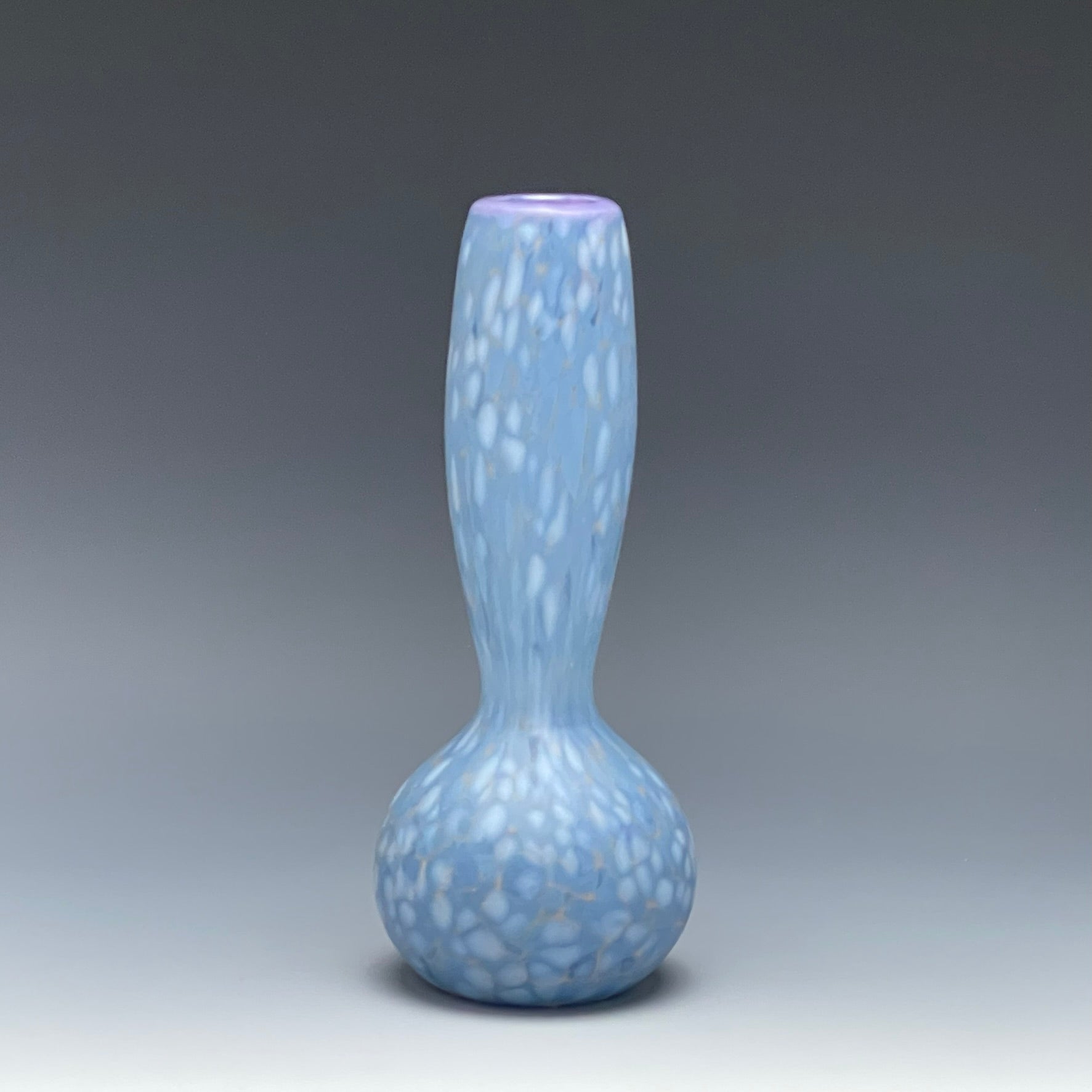 periwinkle blown glass bottle