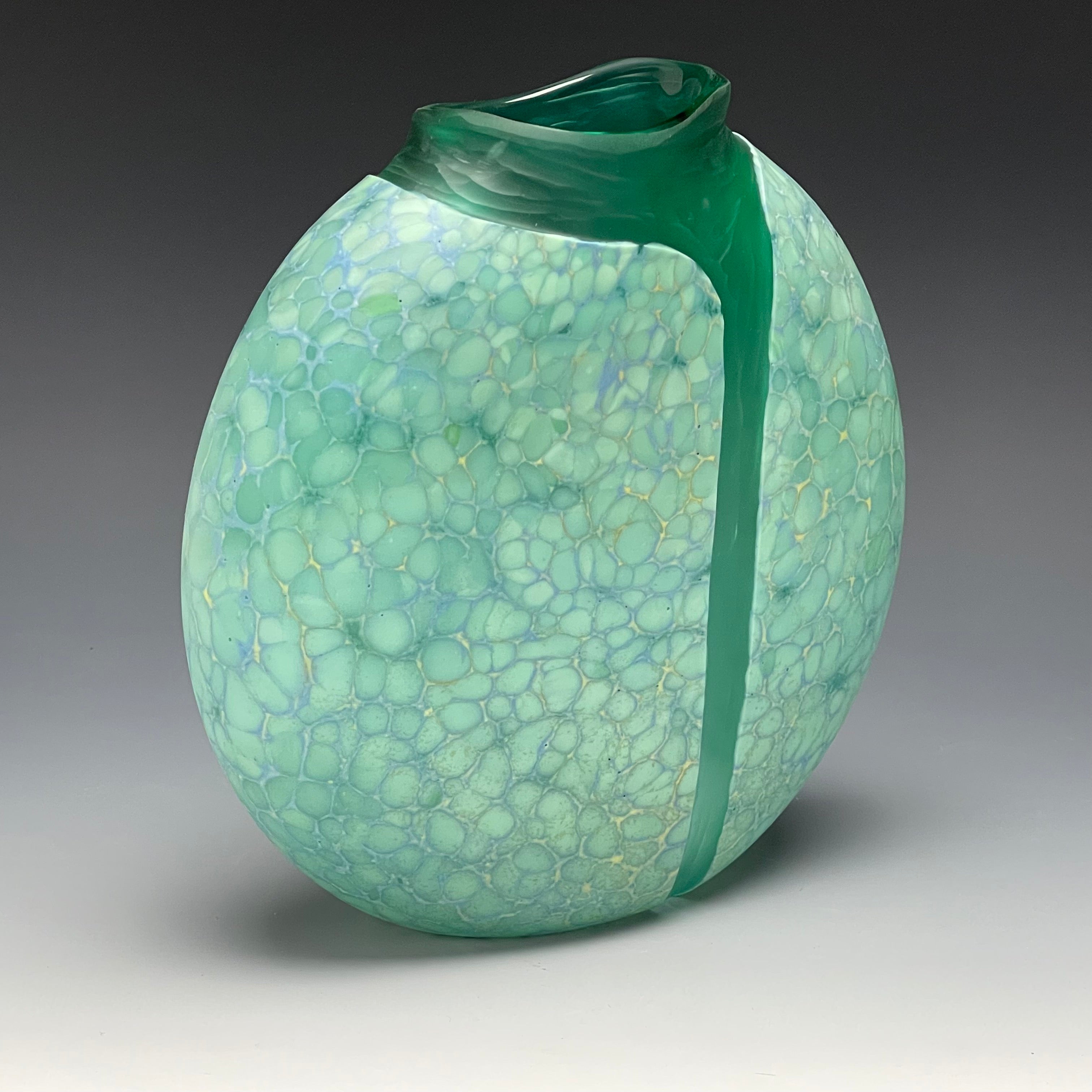 back view of celadon cascade vase