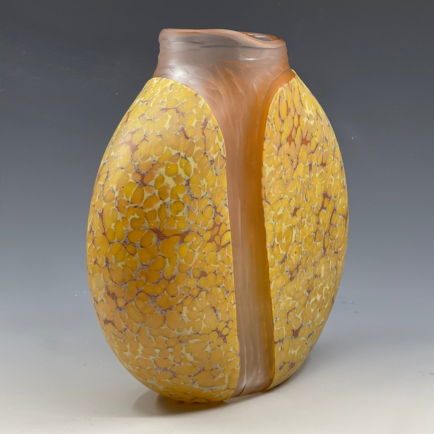 side view of curry cascade vase