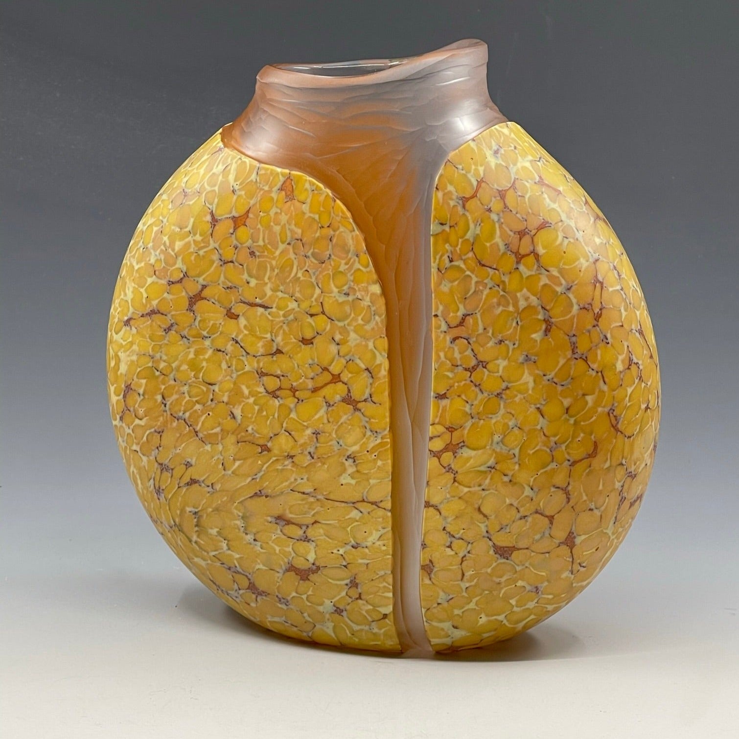 back view of curry cascade vase