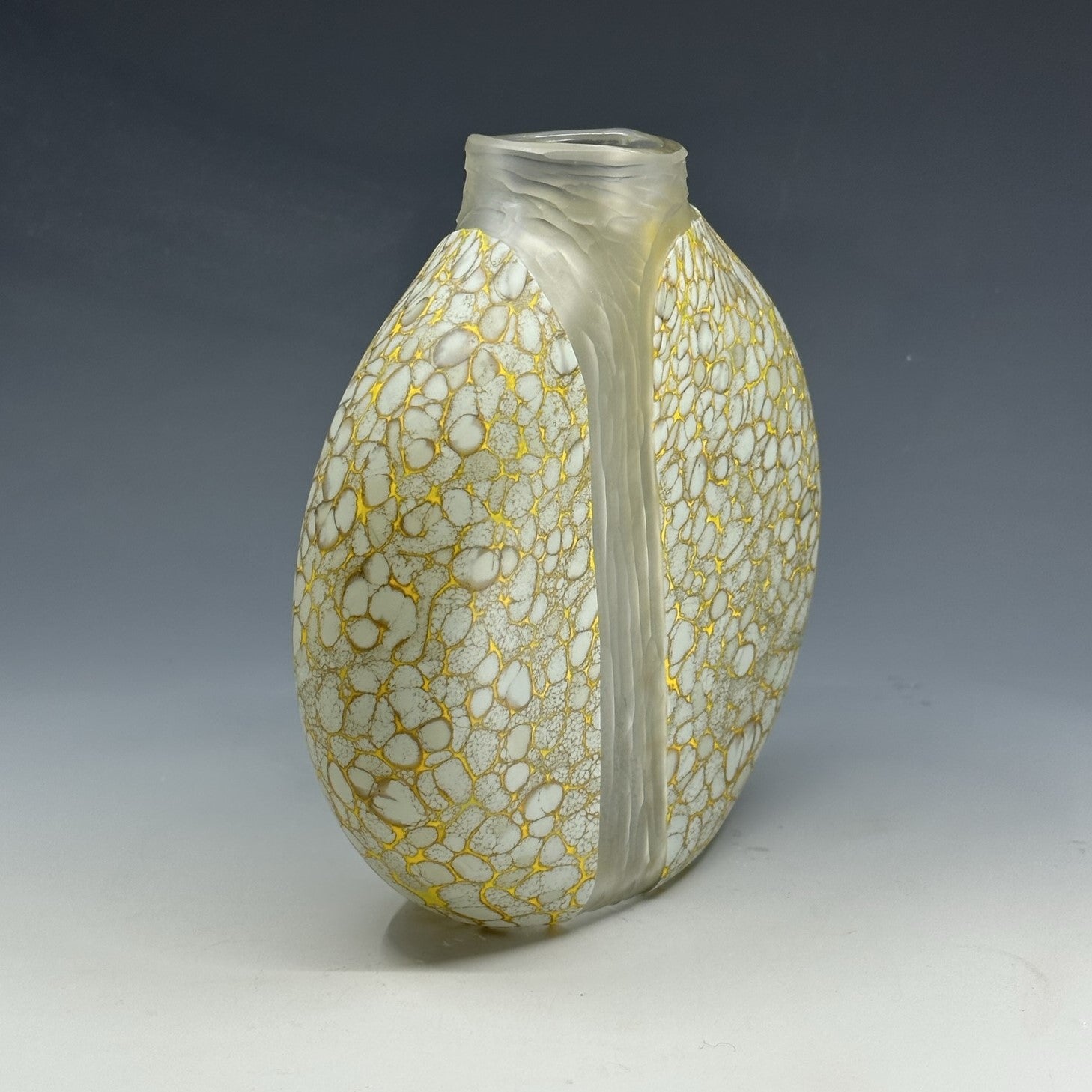 side view of gray cascade vase