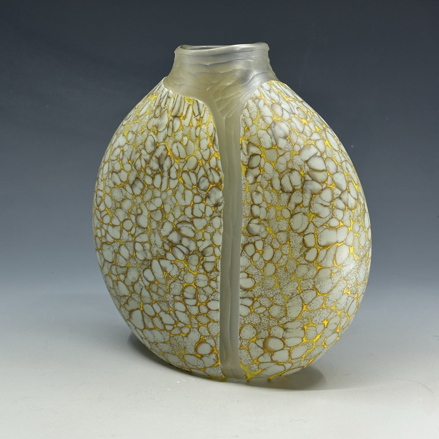 back view of gray cascade vase