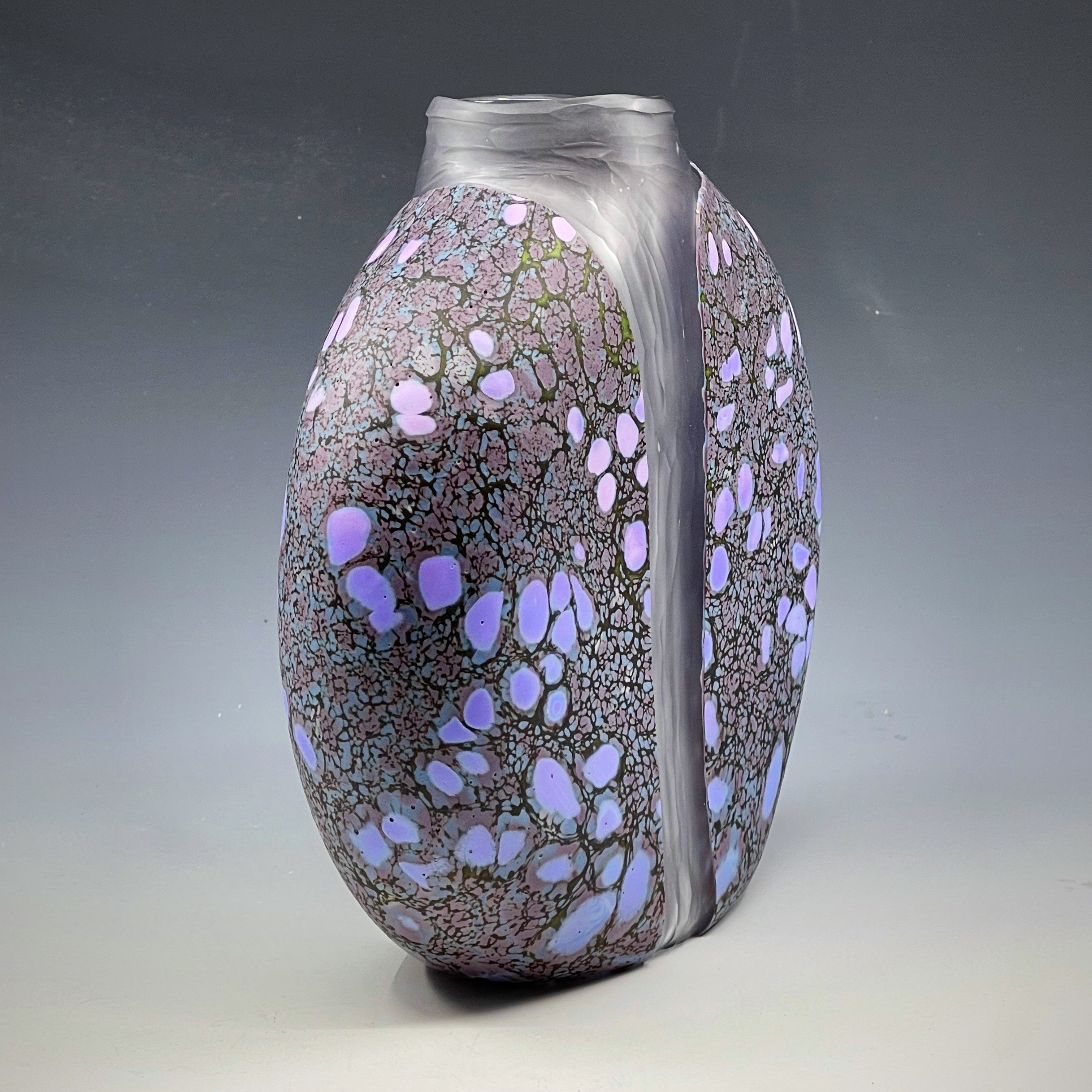 side view of purple cascade vase