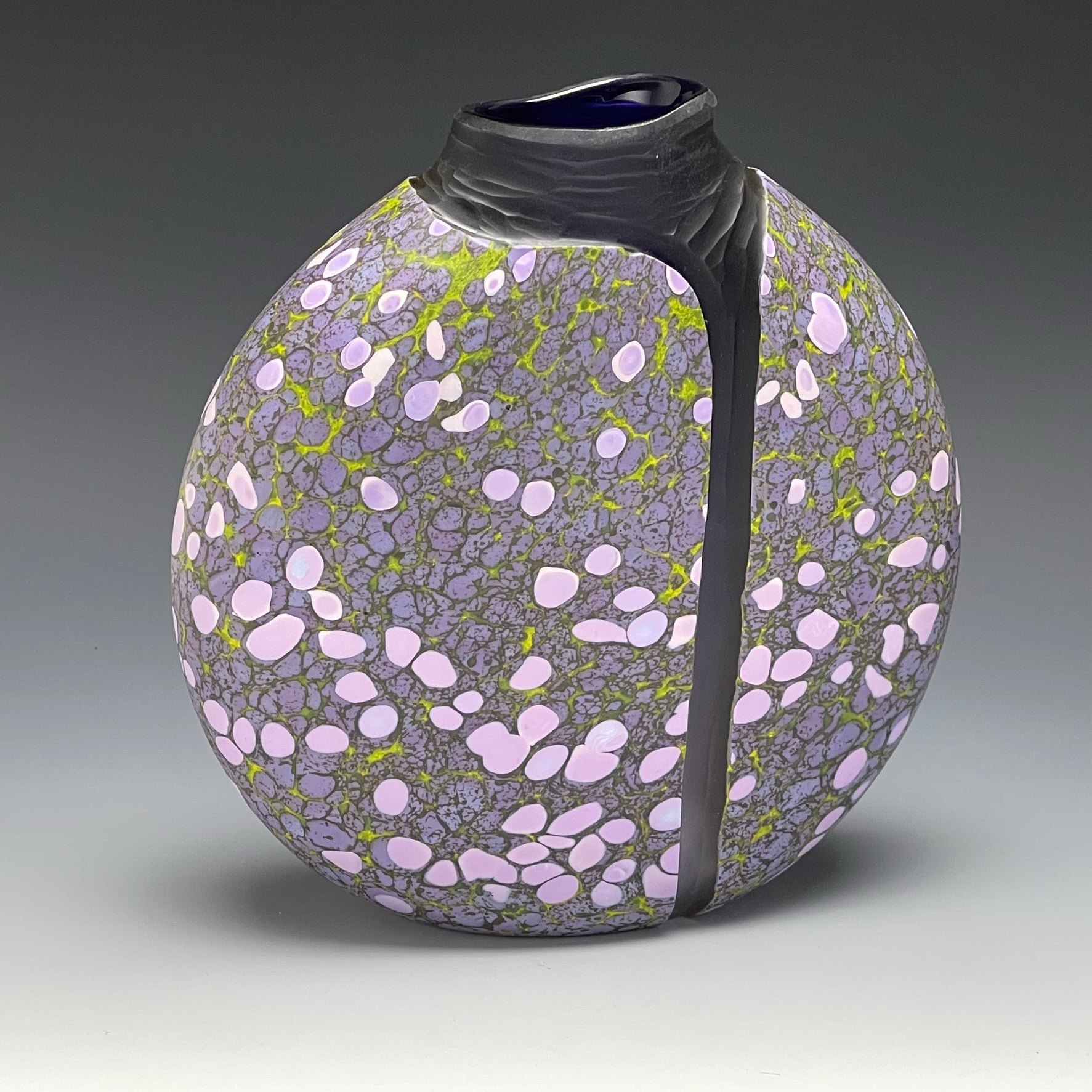 back view of purple cascade vase