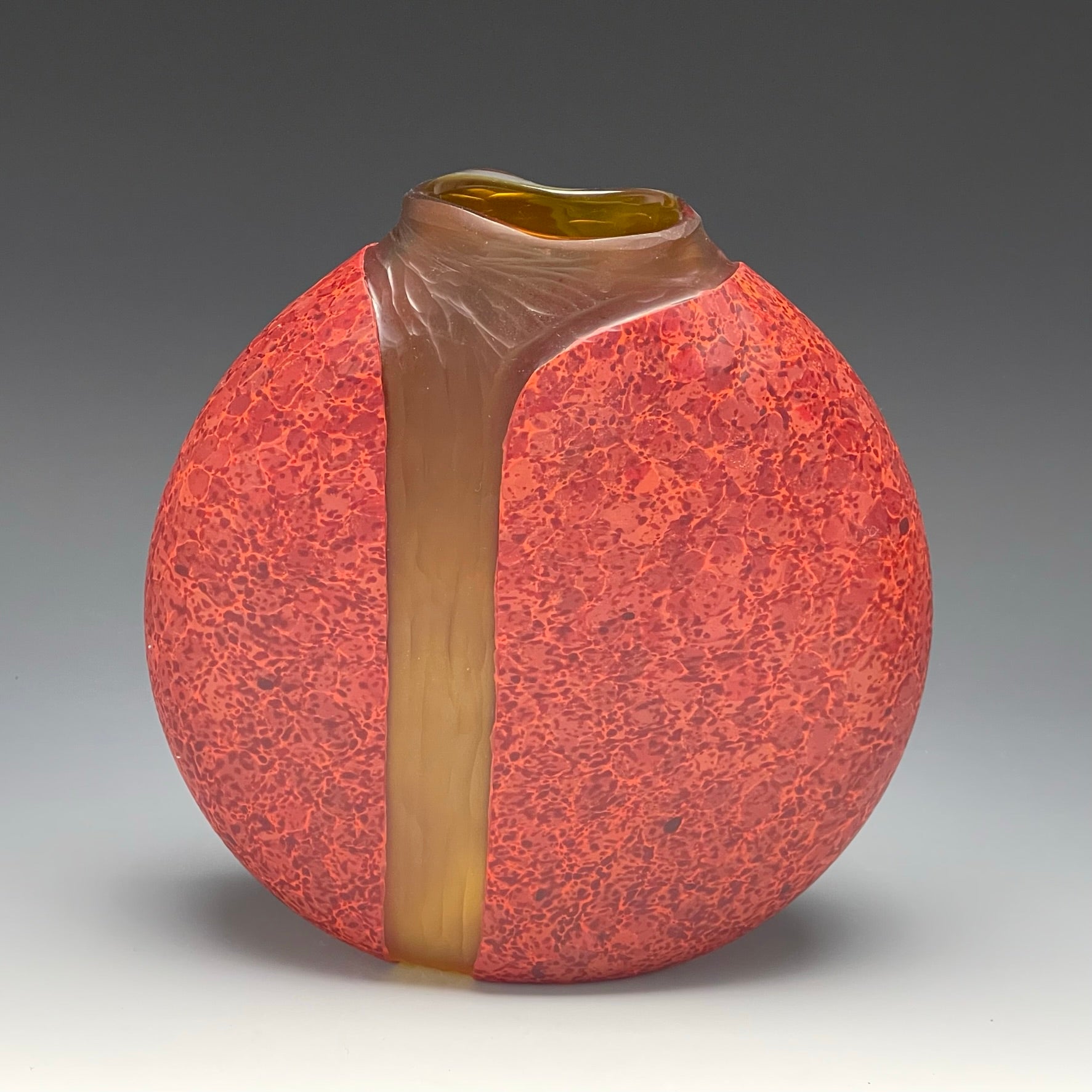 red cascade vase