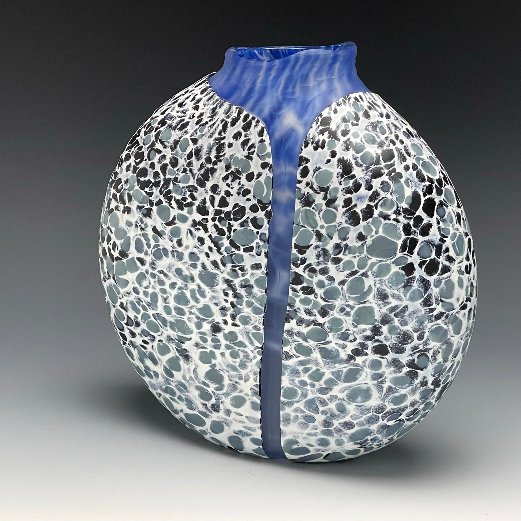 back view of white cascade vase