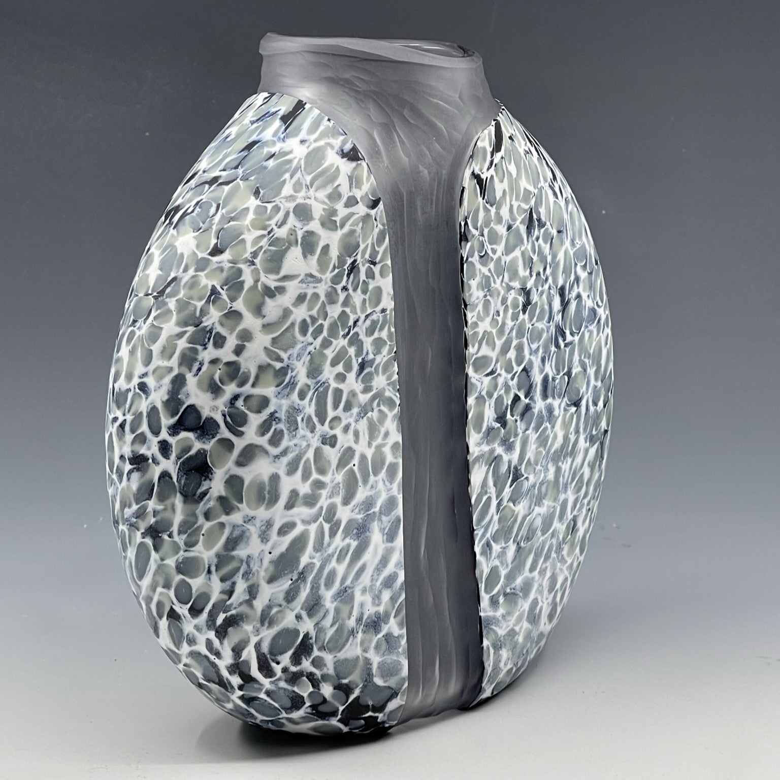 side view of white cascade vase