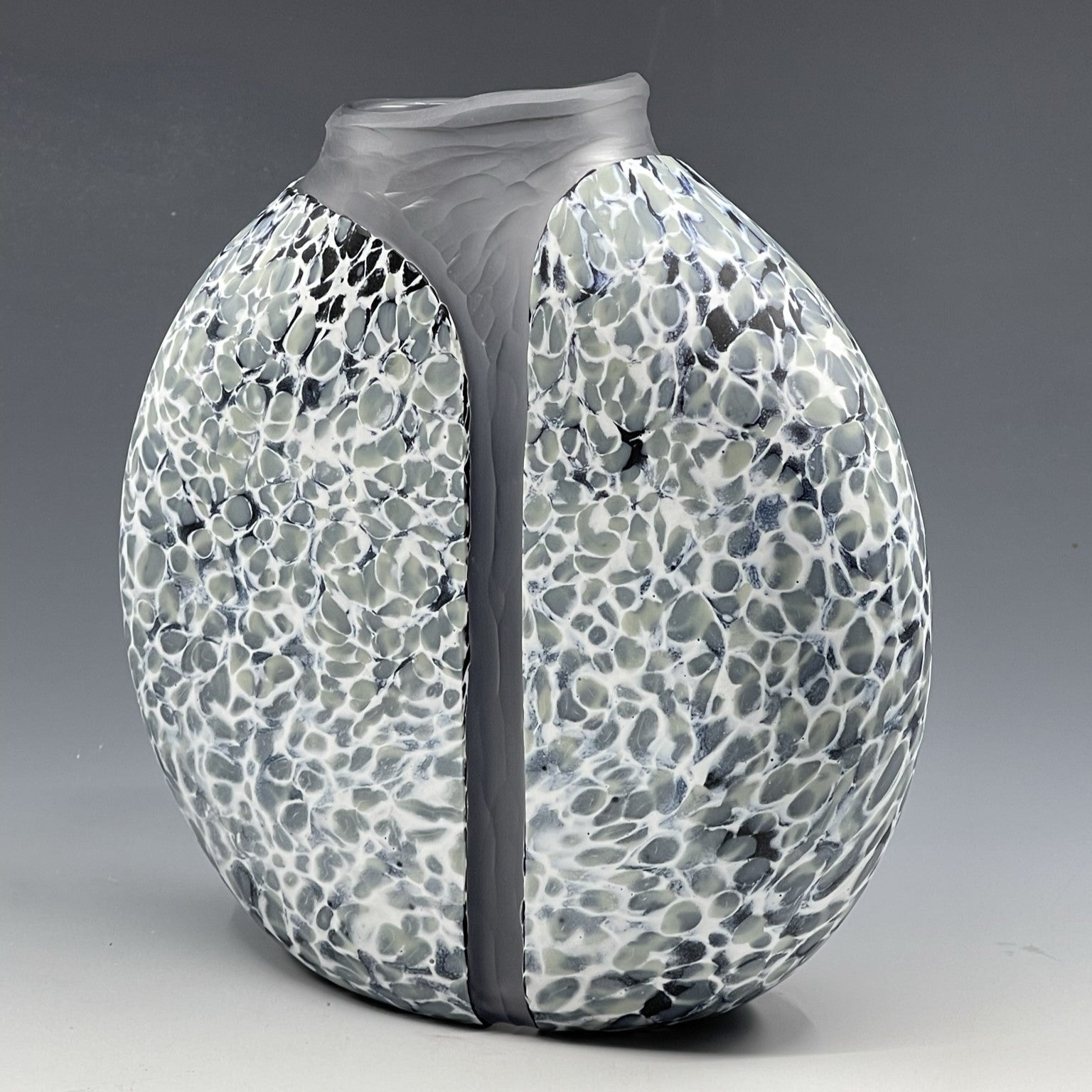 back view of white cascade vase