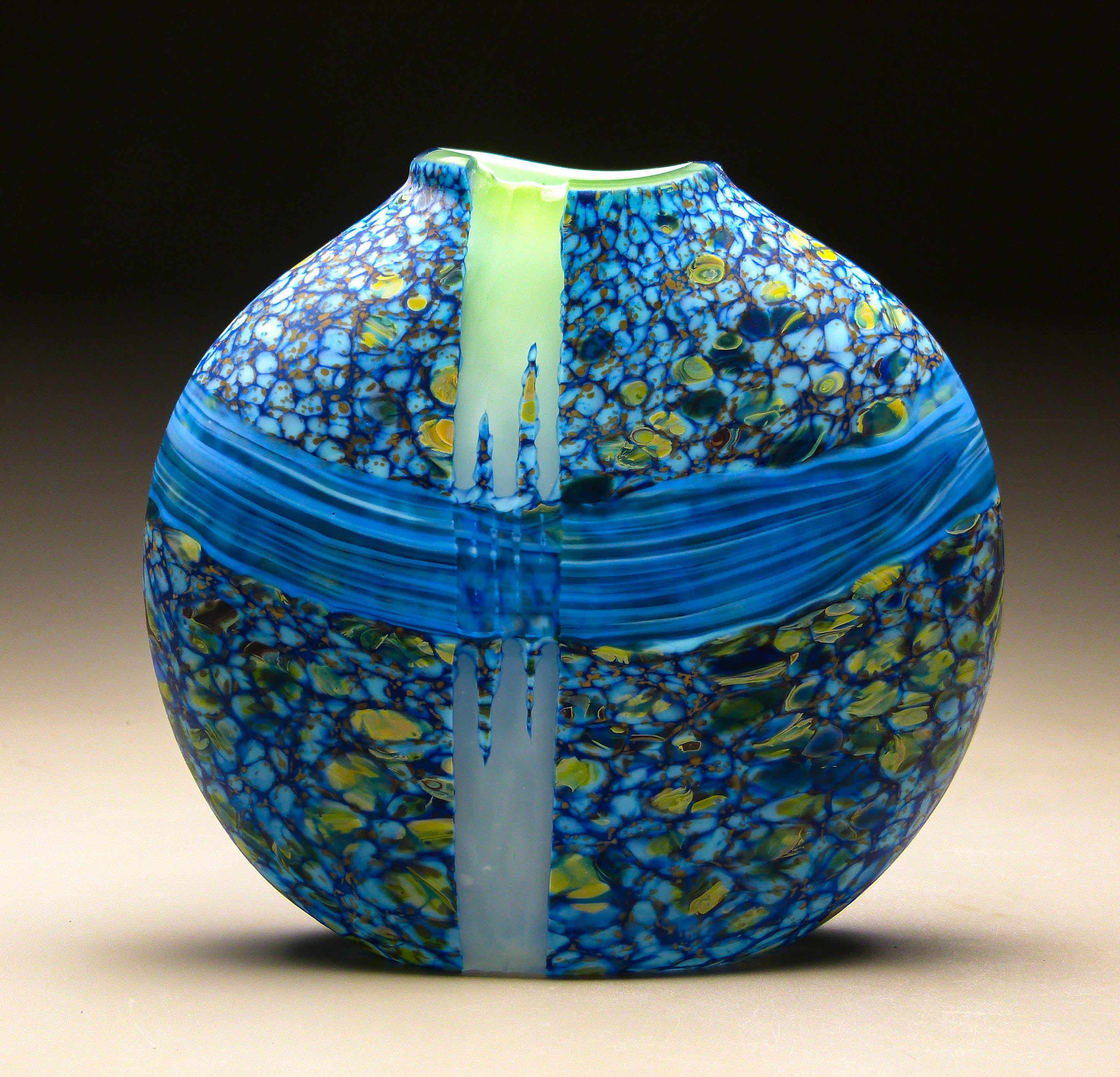 Convergence Vase • blue with green interior