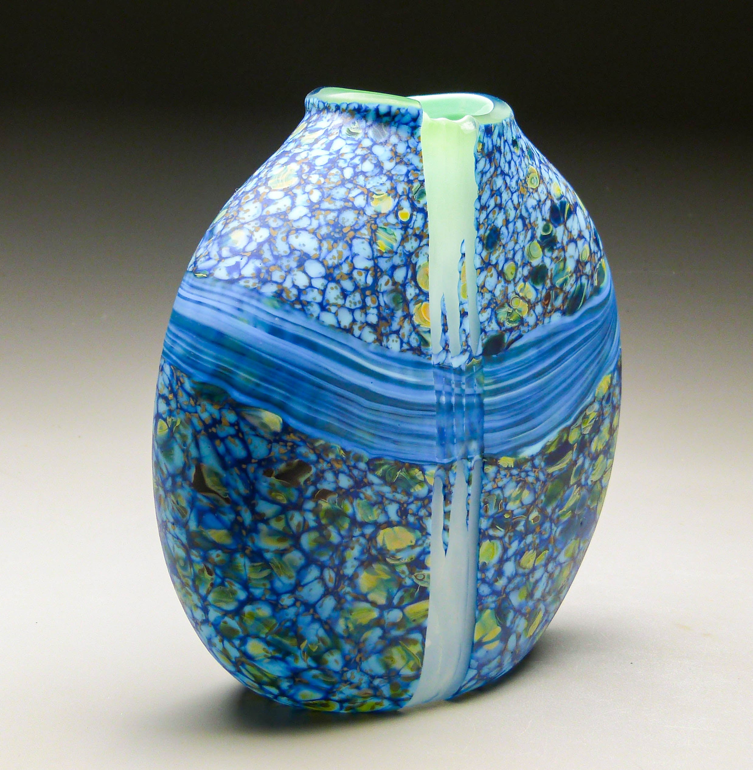 Convergence Vase • blue with green interior