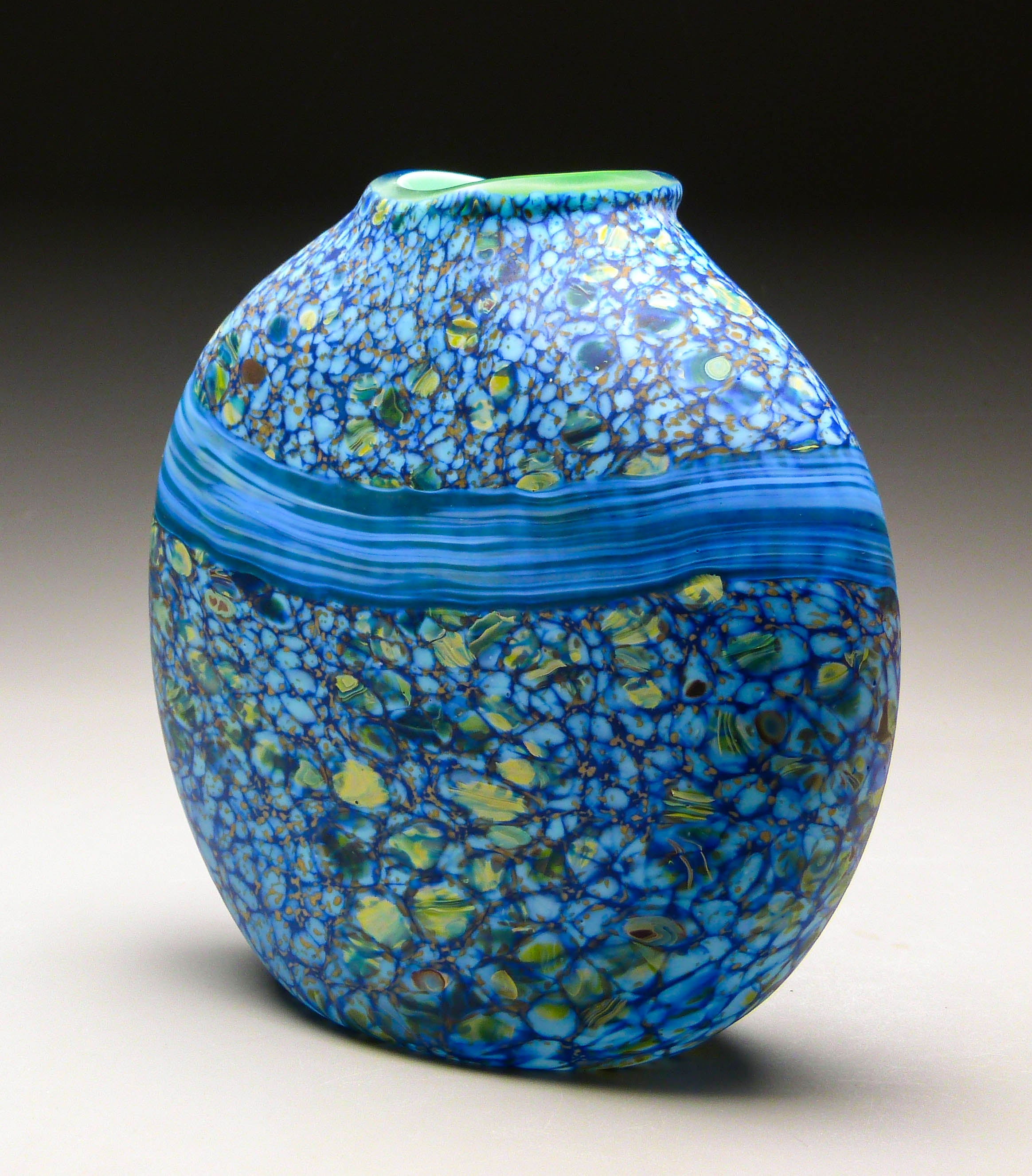 Convergence Vase • blue with green interior