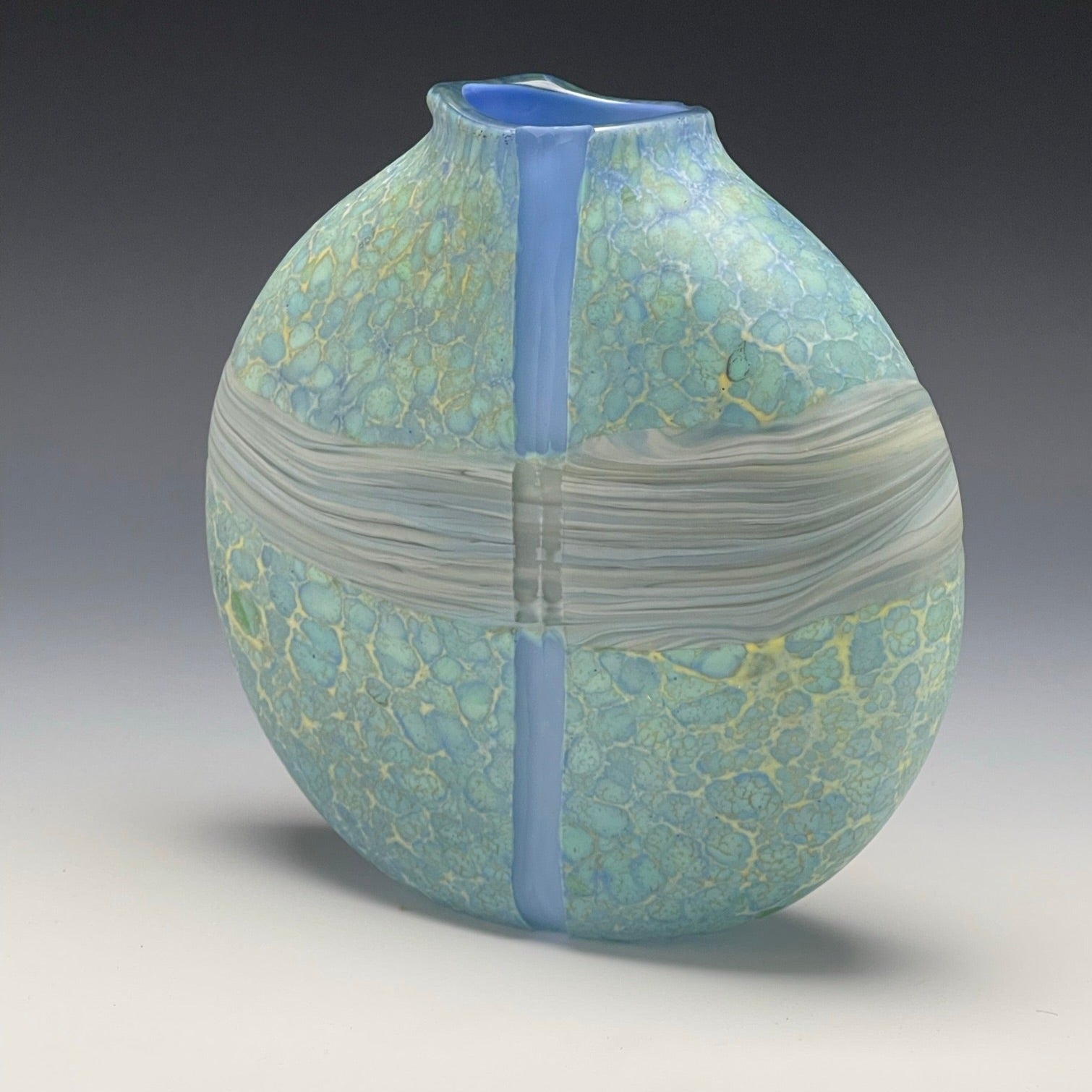 back view of celadon convergence vase