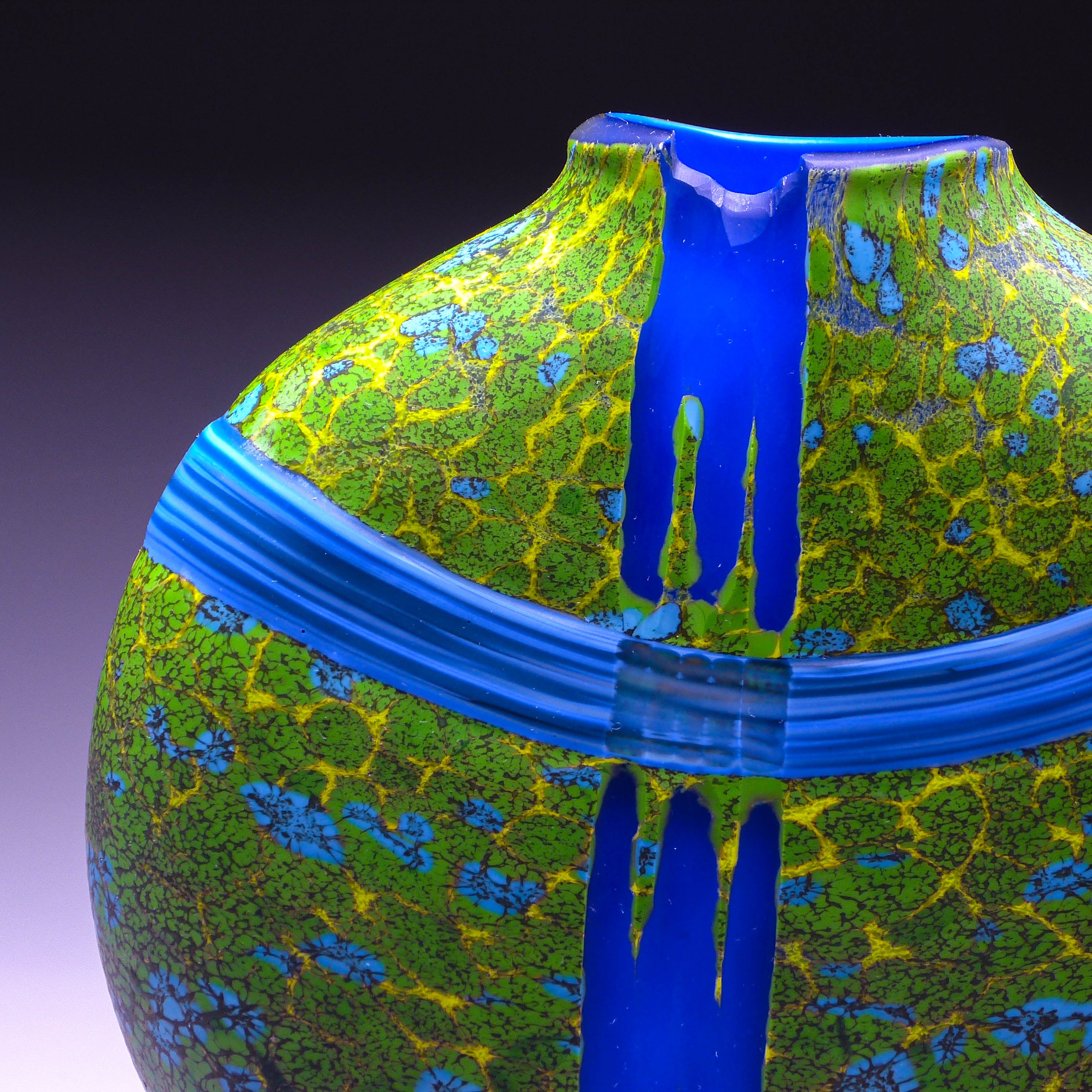 detail of green convergence vase