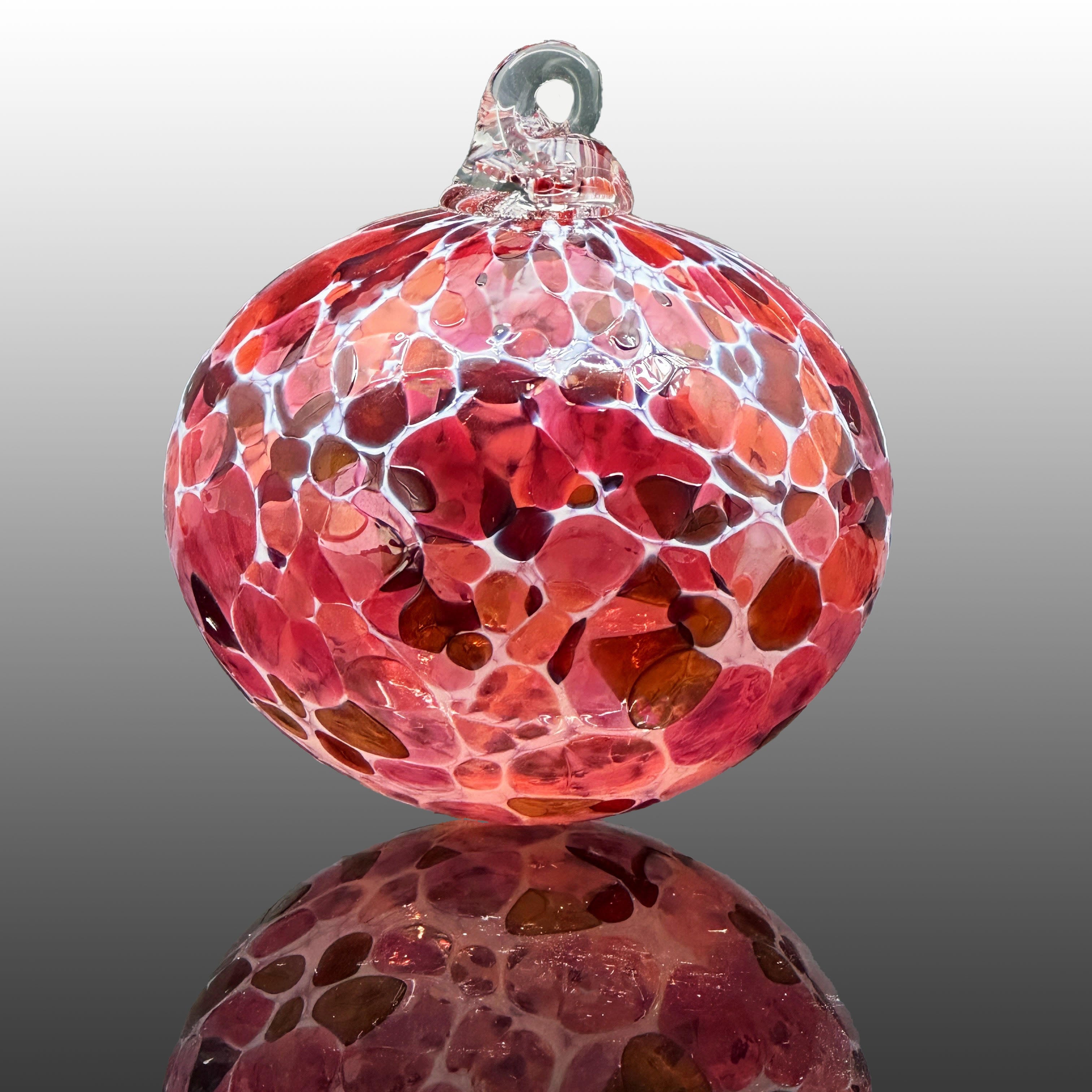 Blown glass round ornament Merlot