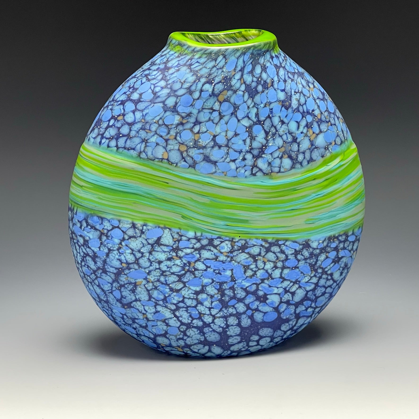 blue strata vase