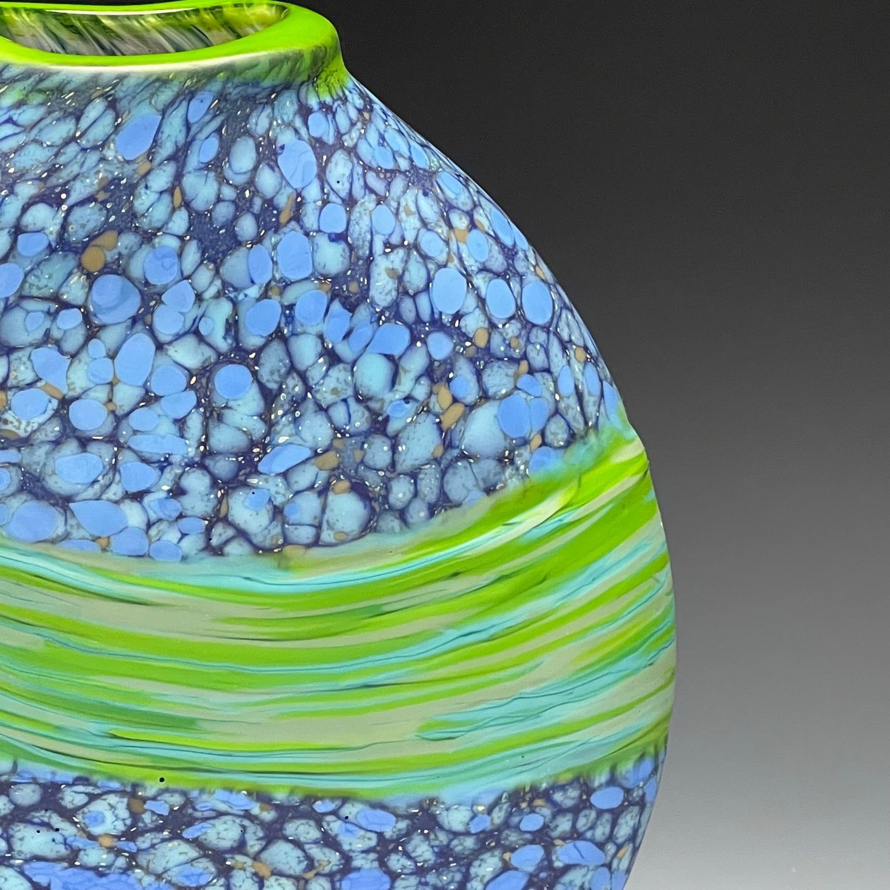 detail of blue strata vase