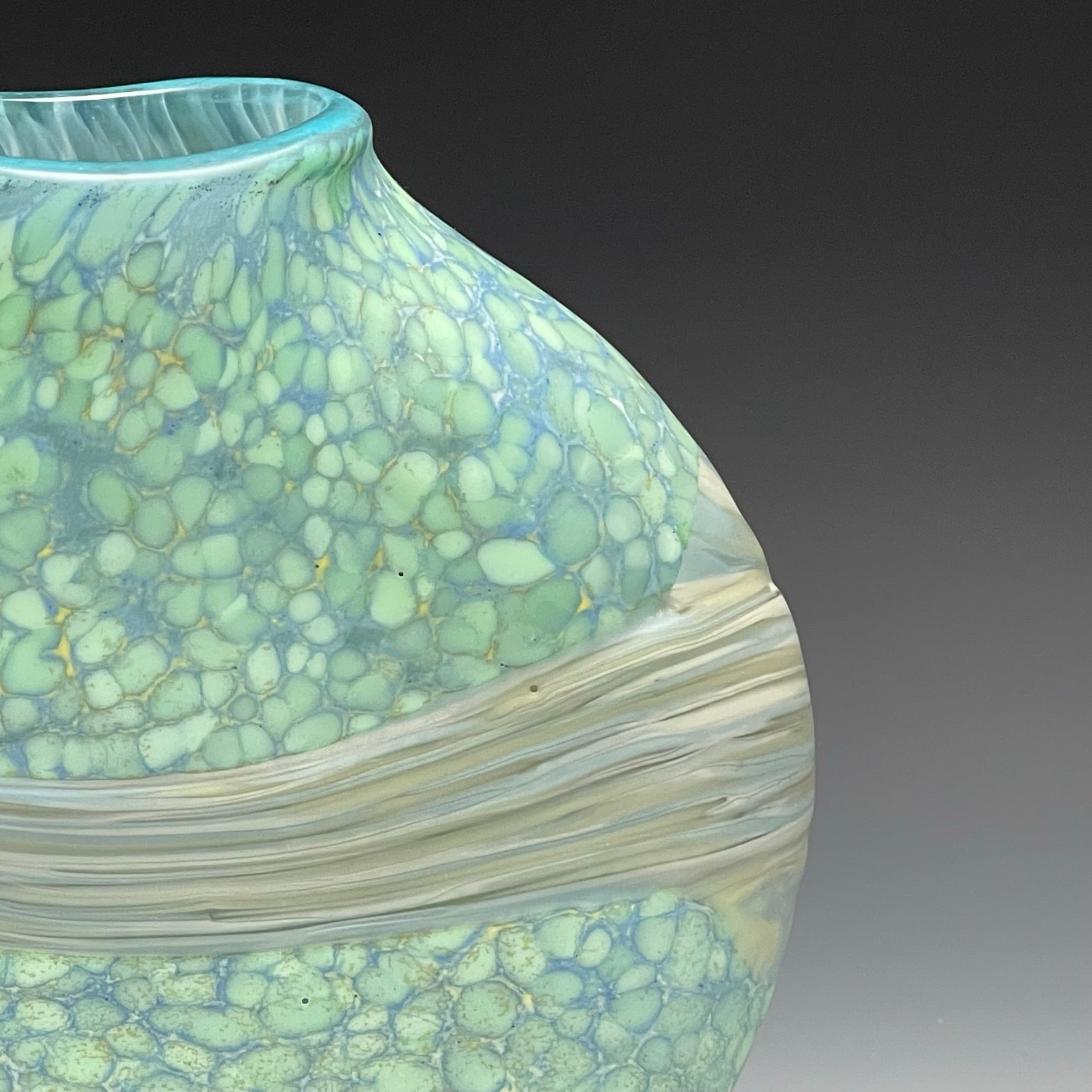 detail of celadon strata vase