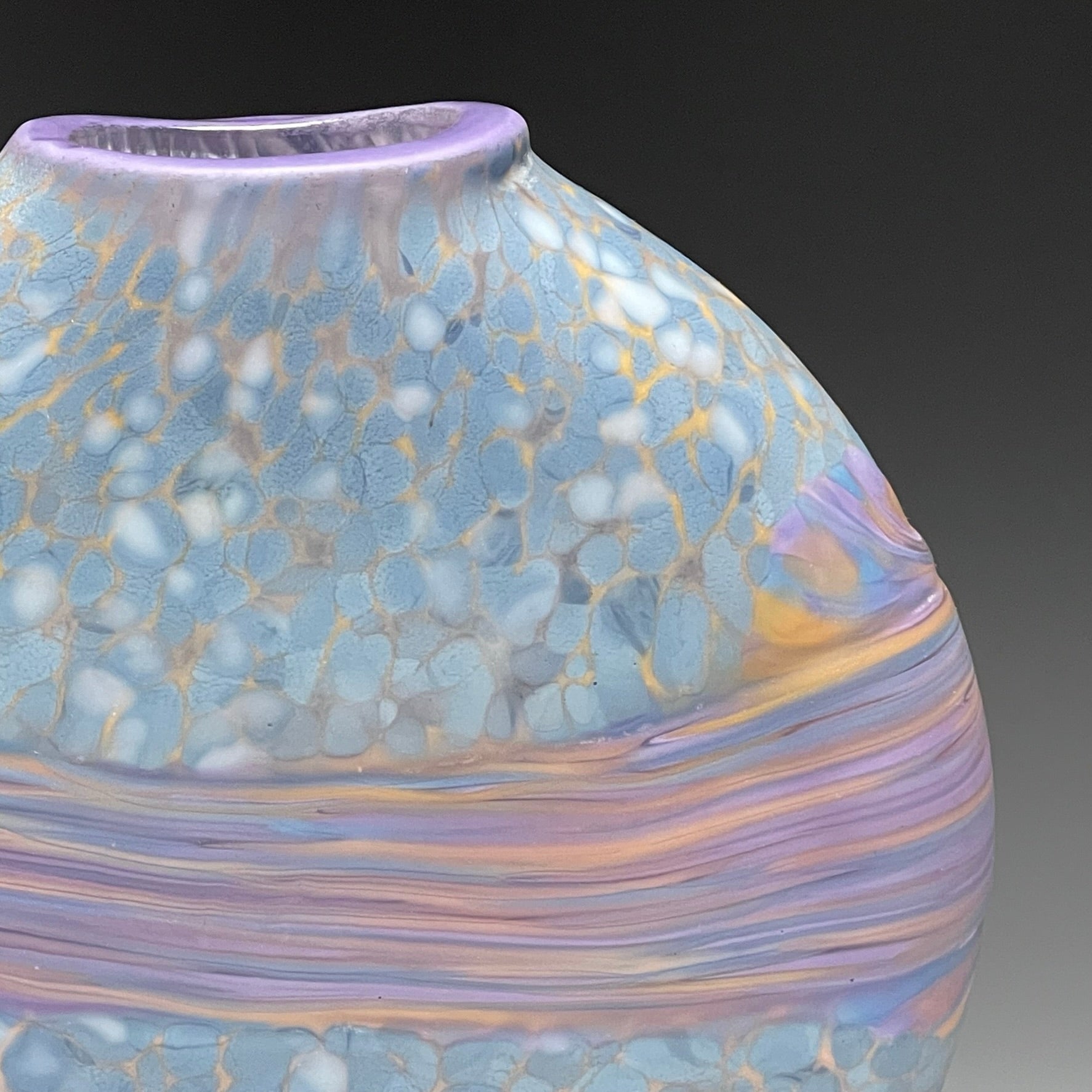 detail of periwinkle strata vase