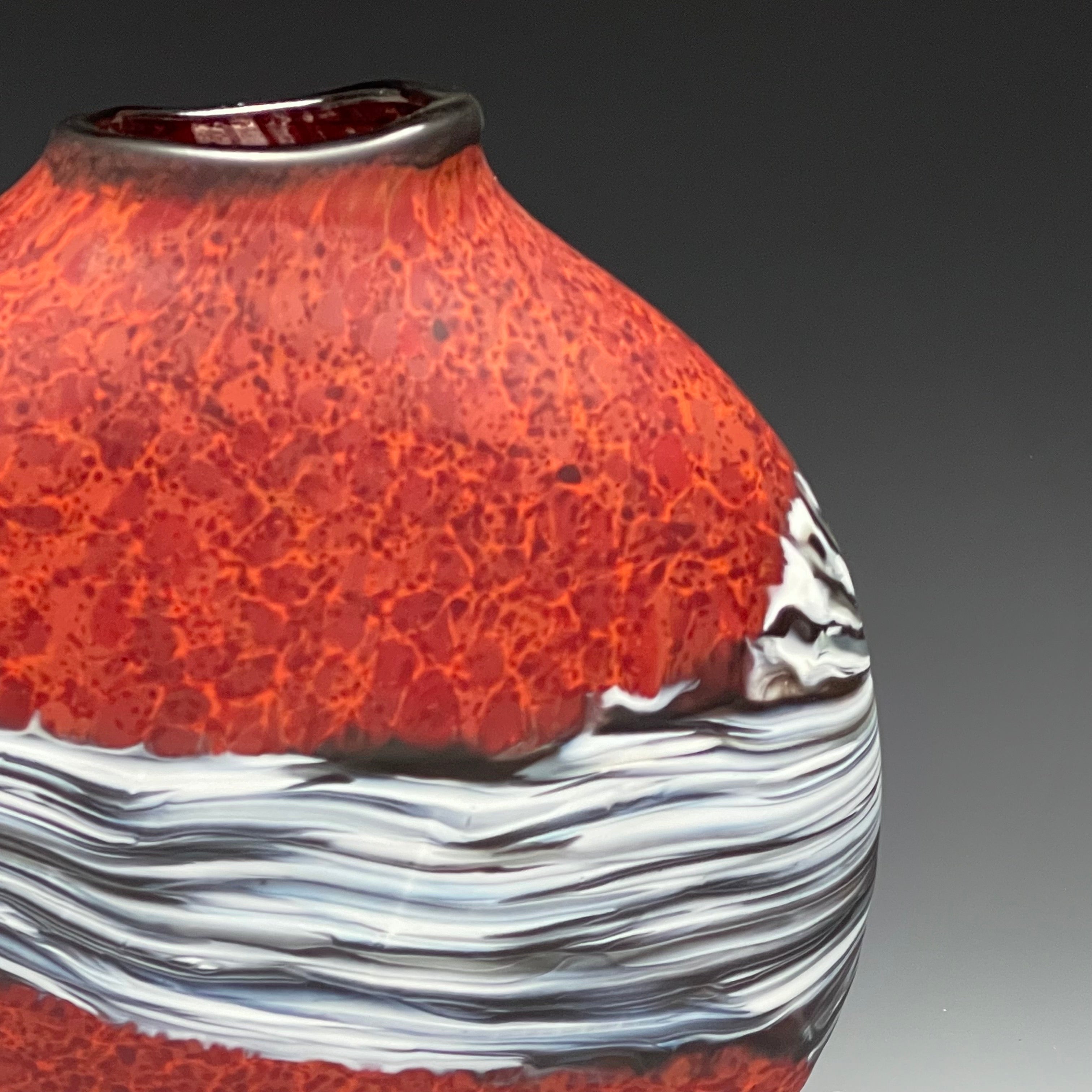 Strata Vase • Red with white stripe