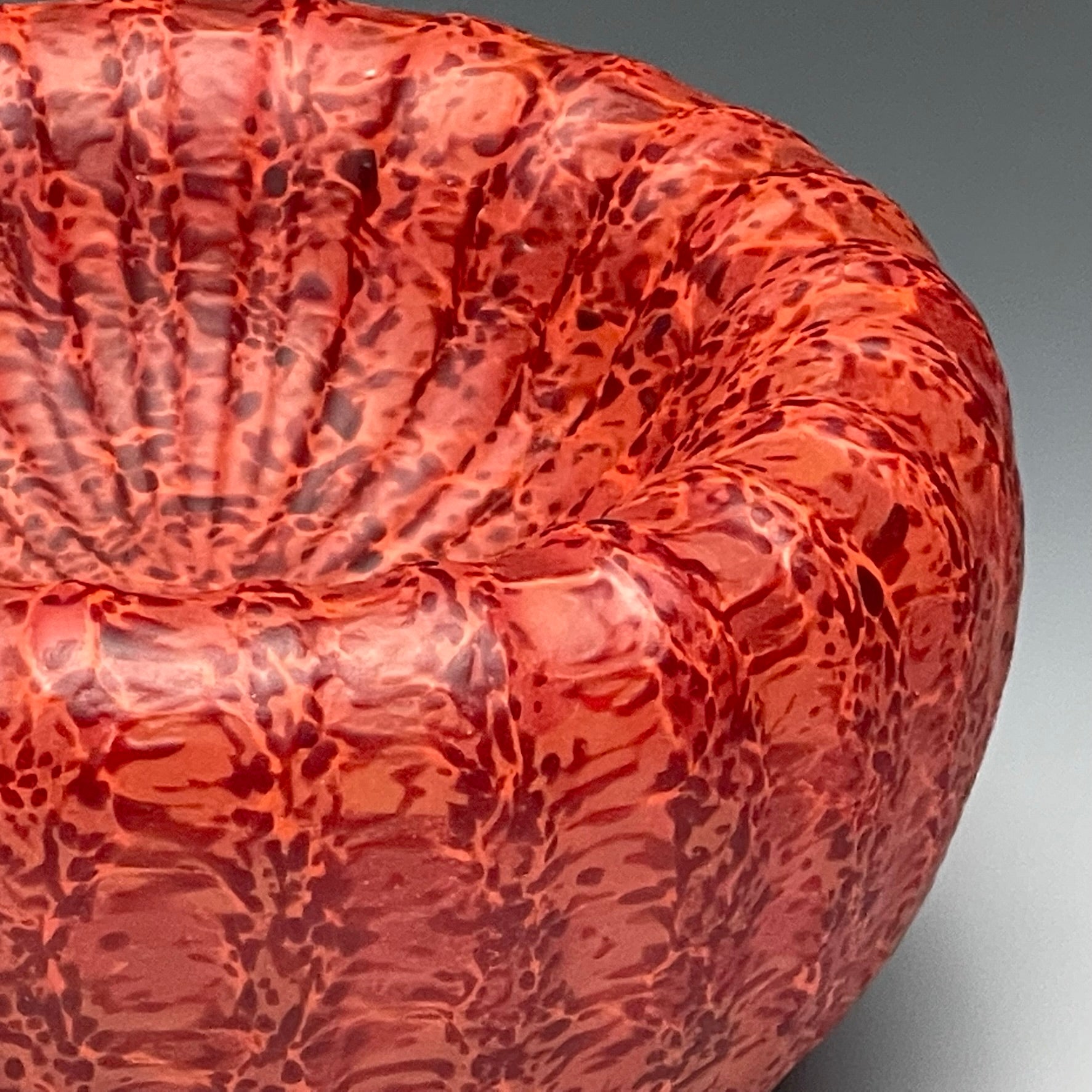 detail of red treasure bowl